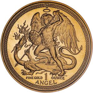 Isle of Man / Gold Ounce 1985 Angel - reverse photo