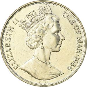 Isle of Man / One Crown 1986 Football World Cup - Goal - obverse photo