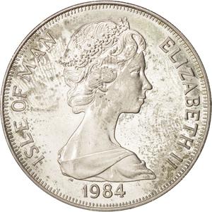 Isle of Man / One Crown 1984 Olympics - Los Angeles - Runners - obverse photo
