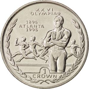 Isle of Man / One Crown 1996 Olympics - Atlanta - Running - reverse photo