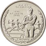 One Crown 1996 Olympics - Atlanta - Running: Photo Coin, Isle of Man, One Crown 1996 Olympics - Atlanta - Running / thumbnail
