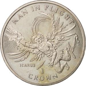Isle of Man / One Crown 1995 Icarus - reverse photo