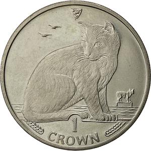 Isle of Man / One Crown 1990 - reverse photo