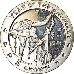 Isle of Man / One Crown 2004 Year of the Monkey - reverse photo