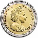 Bimetallic (Gold / Silver) Ounce 2009 Angel: Photo 2009 Isle of Man Bi-Metallic Angel 25th Anniversary Proof / thumbnail
