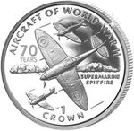 One Crown 2006 Spitfire 70th Anniversary: Photo 70th Anniversary of the Spitfire - 2006 Unc. Cupro Nickel Crown Coin - IOM / thumbnail