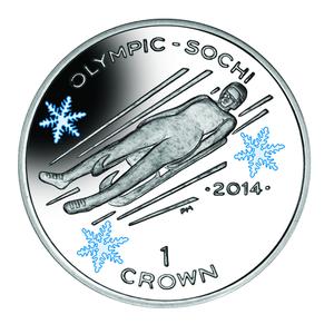 Isle of Man / One Crown 2013 Sochi Olympics - The Luge - reverse photo