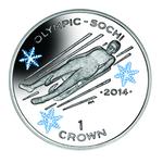 One Crown 2013 Sochi Olympics - The Luge: Photo Coin, Isle of Man, One Crown 2014 Sochi Olympics - The Luge / thumbnail