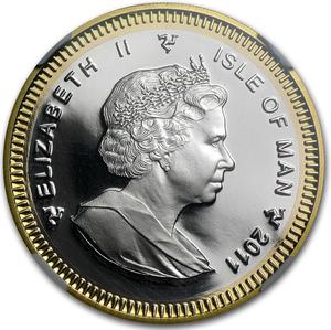 Isle of Man / Bimetallic (Platinum / Gold) Ounce 2011 Angel - obverse photo
