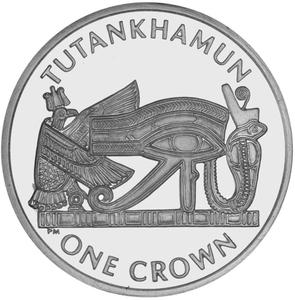 Isle of Man / One Crown 2008 Tutankhamun - Eye of Horus - reverse photo