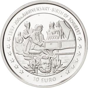 Isle of Man / Ten Euro 1997 Schubert - reverse photo