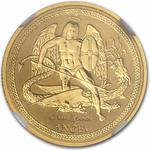 Isle of Man / Gold Tenth-Ounce 2015 Angel / Incuse Proof - reverse photo