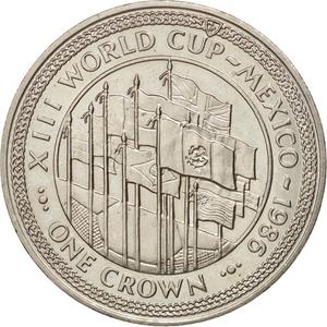 Isle of Man / One Crown 1986 Football World Cup - reverse photo