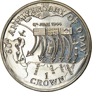 Isle of Man / One Crown 2004 Anniversary of D-Day - reverse photo