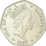 Fifty Pence 1987 Christmas: Photo Coin, Isle of Man, Fifty Pence 1987 Christmas / thumbnail