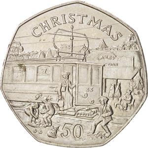 Isle of Man / Fifty Pence 1989 Christmas - reverse photo