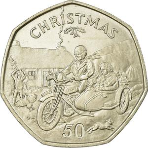 Isle of Man / Fifty Pence 1988 Christmas - reverse photo