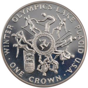 Isle of Man / One Crown 1980 Olympics - Lake Placid - reverse photo
