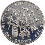 One Crown 1980 Olympics - Lake Placid: Photo Coin, Isle of Man, One Crown 1980 Olympics - Lake Placid / thumbnail