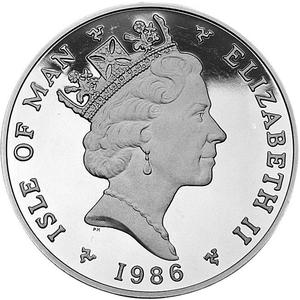 Isle of Man / Platinum Five Ounces 1986 Noble - obverse photo