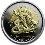 Bimetallic (Gold / Platinum) Quarter Ounce 1995 Angel: Photo 1995 Isle of Man Platinum/Gold Proof Angel / thumbnail