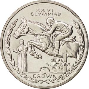 Isle of Man / One Crown 1996 Olympics - Atlanta - Equestrian - reverse photo