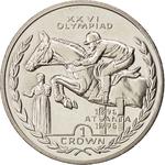One Crown 1996 Olympics - Atlanta - Equestrian: Photo Coin, Isle of Man, One Crown 1996 Olympics - Atlanta - Equestrian / thumbnail
