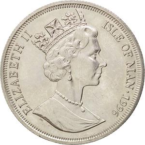 Isle of Man / One Crown 1996 Robert Burns - obverse photo