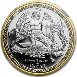 Isle of Man / Bimetallic (Platinum / Gold) Ounce 2011 Angel - reverse photo