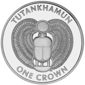 Isle of Man / One Crown 2008 Tutankhamun - The Scarab - reverse photo