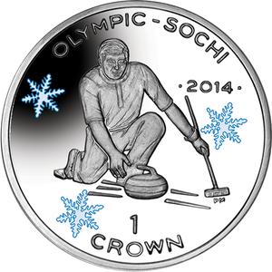 Isle of Man / One Crown 2013 Sochi Olympics - Curling - reverse photo