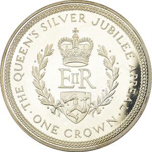 Isle of Man / One Crown 1977 Silver Jubilee Appeal - reverse photo