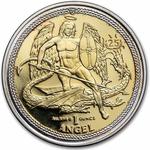 Bimetallic (Gold / Silver) Ounce 2009 Angel: Photo 2009 Isle of Man Bi-Metallic Angel 25th Anniversary Proof / thumbnail