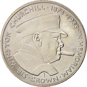 Isle of Man / One Crown 1990 Churchill - reverse photo