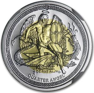 Isle of Man / Bimetallic (Gold / Silver) Quarter Ounce 2009 Angel - reverse photo