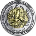 Bimetallic (Gold / Silver) Quarter Ounce 2009 Angel: Photo 2009 Isle of Man 1/4 oz Bi-Metallic Gold/Silver Angel / thumbnail