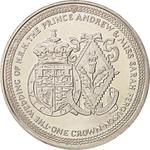One Crown 1986 Prince Andrew Wedding: Photo Coin, Isle of Man, One Crown 1986 Prince Andrew Wedding / thumbnail