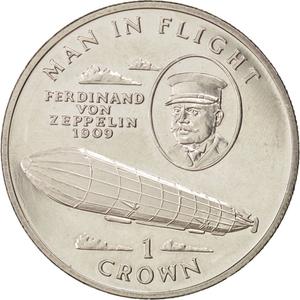 Isle of Man / One Crown 1994 Zeppelin - reverse photo