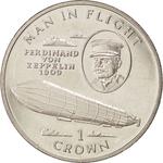One Crown 1994 Zeppelin: Photo Coin, Isle of Man, One Crown 1994 Zeppelin / thumbnail