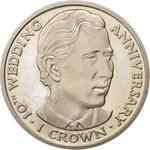 One Crown 1991 Wedding Anniversary: Photo Coin, Isle of Man, One Crown 1991 Wedding Anniversary / thumbnail