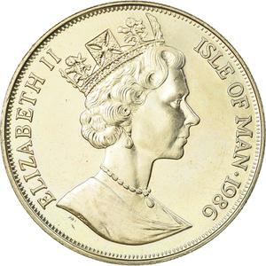 Isle of Man / One Crown 1986 Football World Cup - Goalkeeper - obverse photo