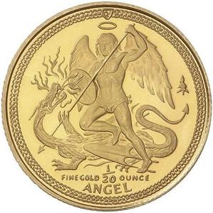 Isle of Man / Gold Twentieth-Ounce 1986 Angel - reverse photo