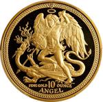 Isle of Man / Gold Ten Ounces 1985 Angel / Proof - reverse photo