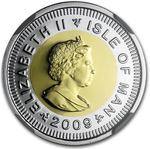 Bimetallic (Gold / Silver) Quarter Ounce 2009 Angel: Photo 2009 Isle of Man 1/4 oz Bi-Metallic Gold/Silver Angel / thumbnail