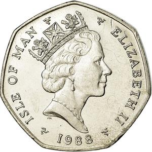 Isle of Man / Fifty Pence 1988 - obverse photo