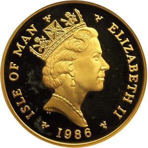 Isle of Man / Gold Five Ounces 1986 Angel - obverse photo