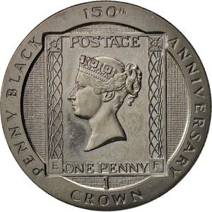Isle of Man / One Crown 1990 Black Penny - reverse photo