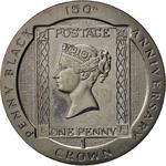 One Crown 1990 Black Penny: Photo Coin, Isle of Man, One Crown 1990 Black Penny / thumbnail
