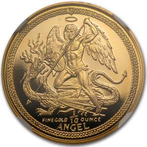 Isle of Man / Gold Tenth-Ounce 1991 Angel - reverse photo