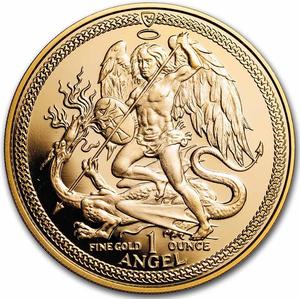 Isle of Man / Gold Ounce 1986 Angel - reverse photo